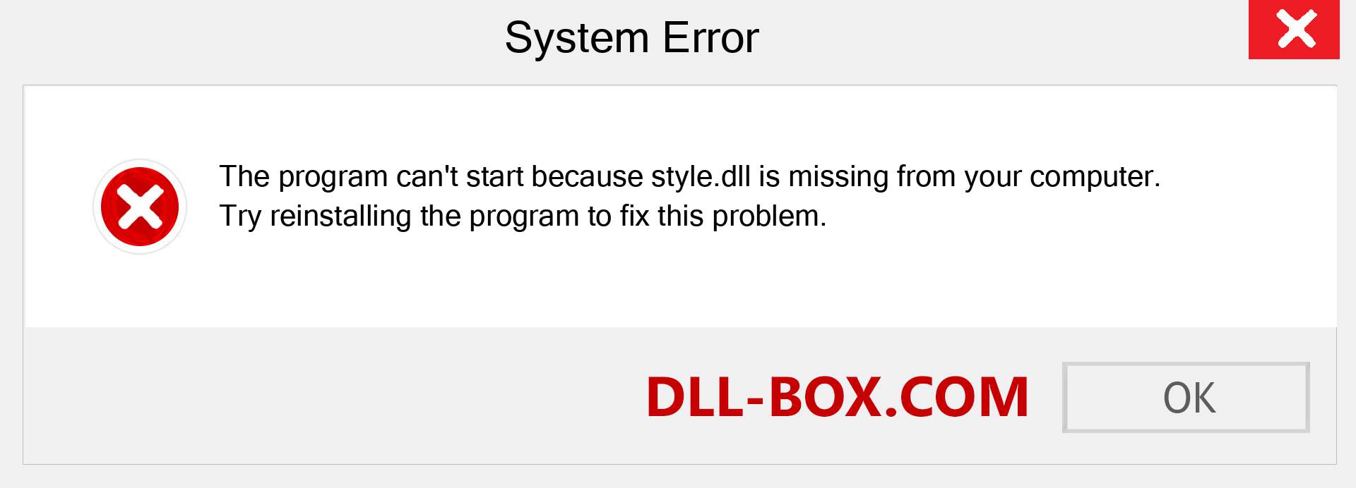  style.dll file is missing?. Download for Windows 7, 8, 10 - Fix  style dll Missing Error on Windows, photos, images
